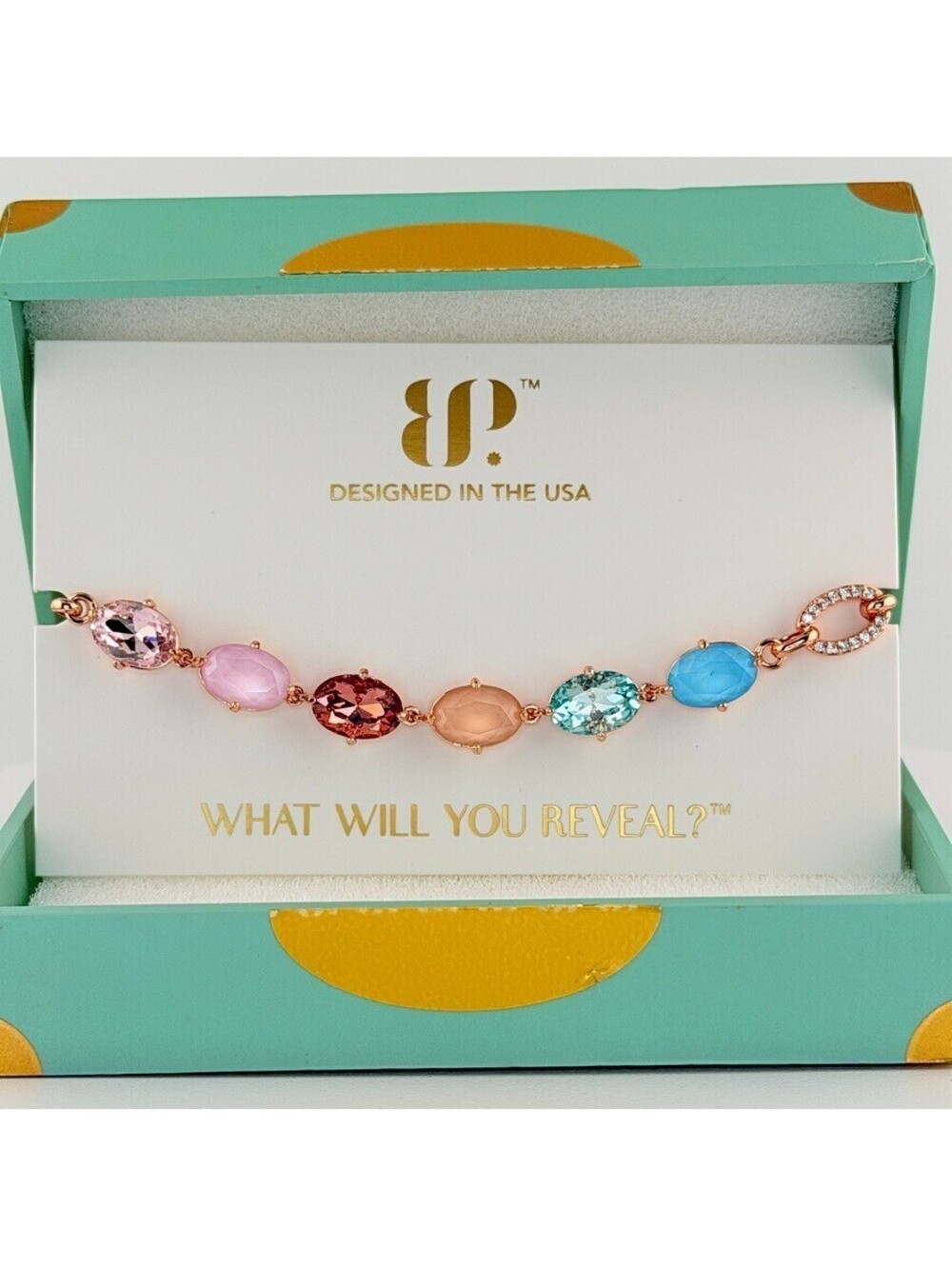 Bomb Party Summer Jewel Candy Bracelet "VIP Access" Miami Zest on Rose Gold